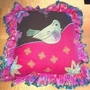 Stylish Accent pillow, 2 sided turquoise, pink